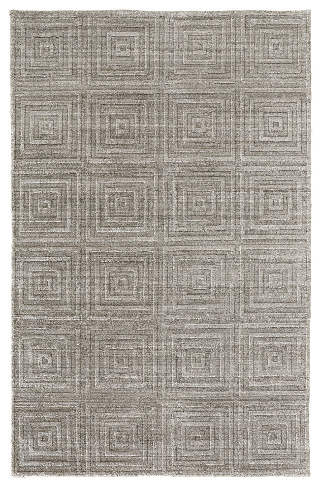 Weave & Wander Tatem Minimal Viscose Rug, Beige/Gray, 9' x 12' Rug