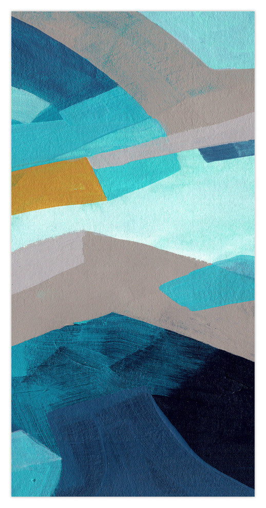 "Puzzle Blues C" Frameless Free Floating Panel Graphic Wall Art, 72"x36"