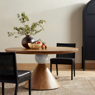 Bibianna Dining Table-Smoked Honey-White