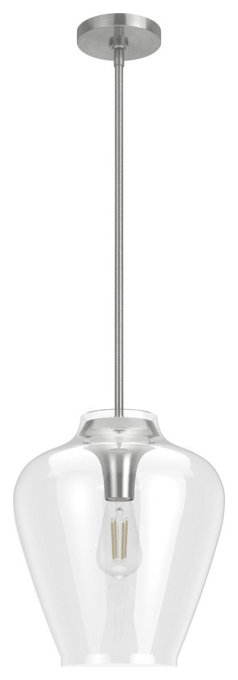 Hunter Vidria Brushed Nickel 1 Light Pendant Ceiling Light Fixture