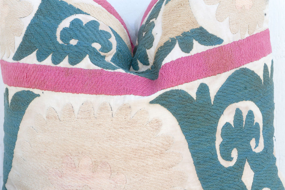 Dawn Dew Vintage Suzani Pillow