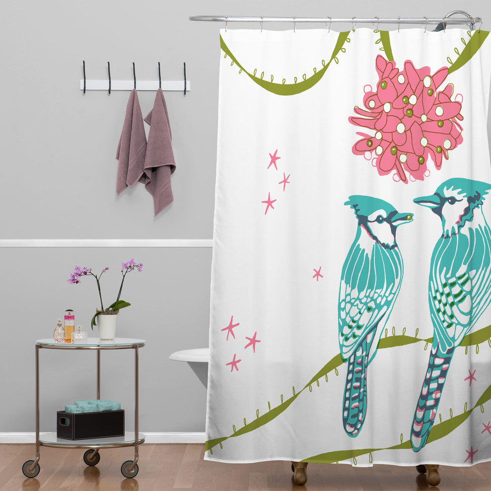 Deny Designs Betsy Olmsted Holiday Birds Shower Curtain