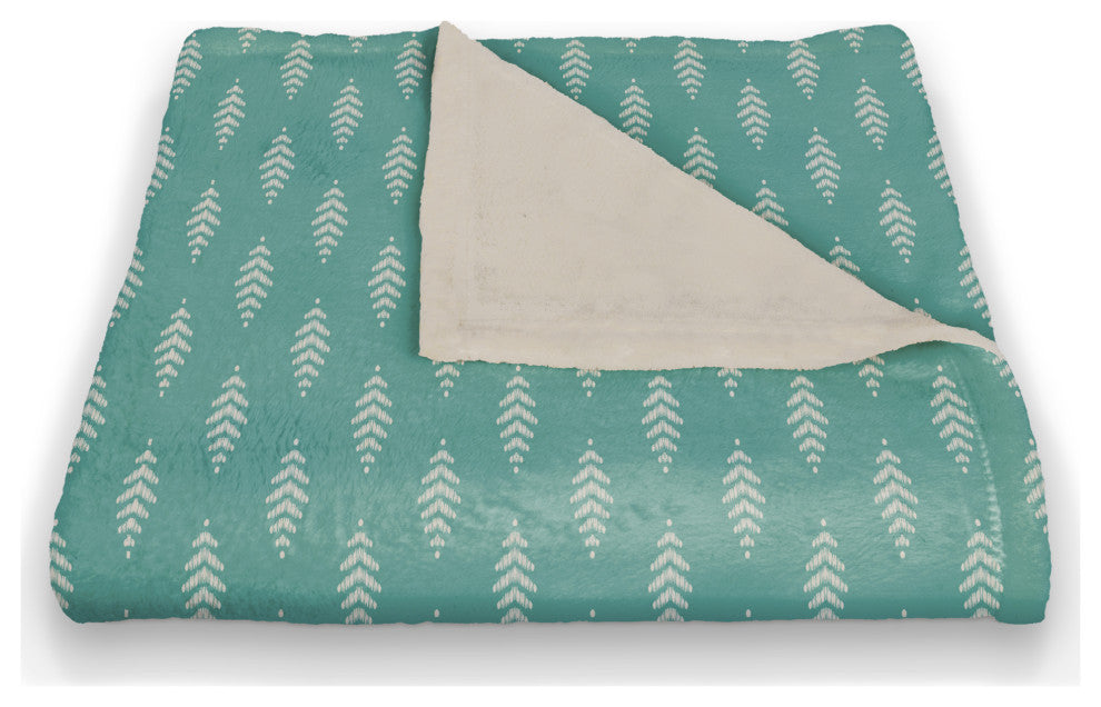 Indigo Leaf Teal 50x60 Throw Blanket