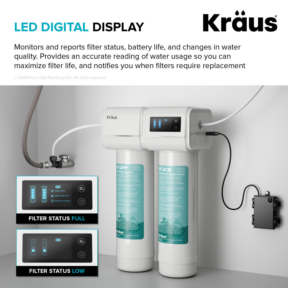 Purita 2-Stage Under Sink Water Filtration System with Digital Display Monitor
