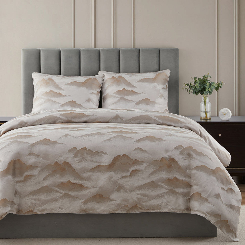 Serenity Modern Jacquard Comforter Set, 3PC, Super King