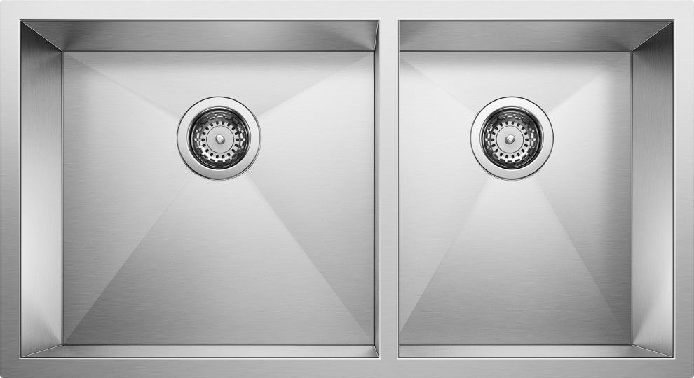 Blanco 515821 18"x33" Double Undermount Kitchen Sink, Stainless Steel