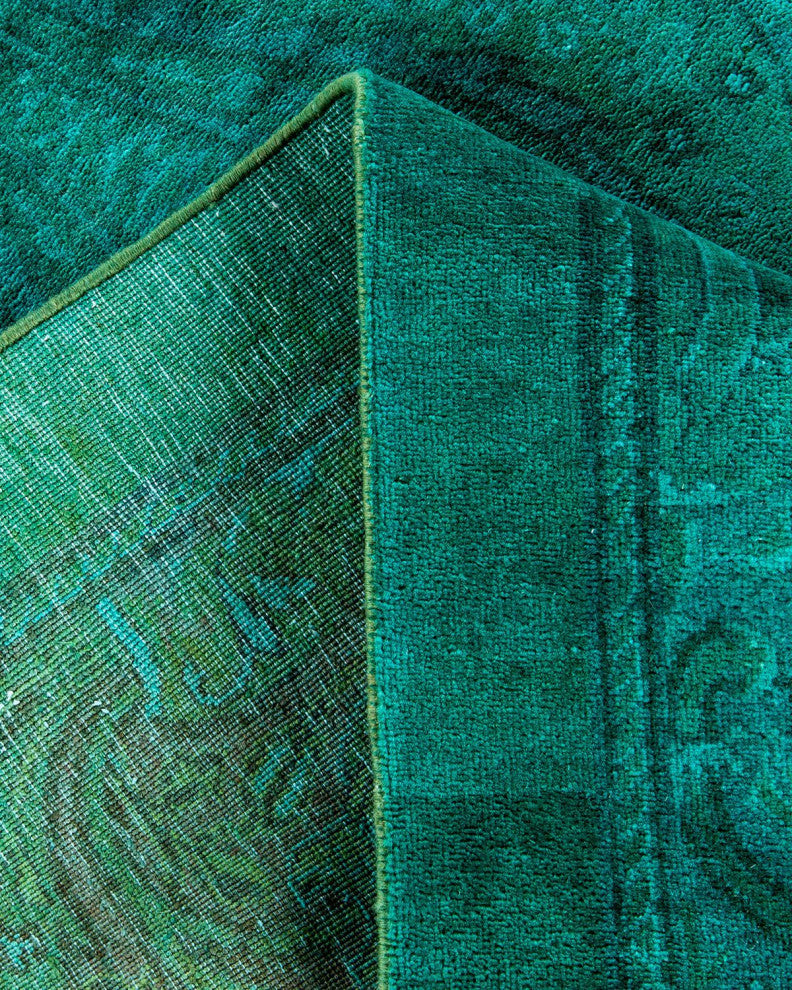 Fine Vibrance, One-of-a-Kind Hand-Knotted Area Rug Green, 5'3"x7'10"