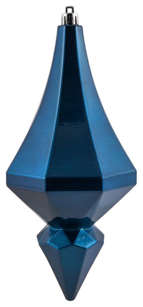 Vickerman Mc191002D 8" Blue Candy Finish Diamond Finial Ornament, Pack of 2