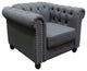 Venice Upholstered Living Arm Chair, Klein Charcoal