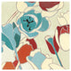 "Cloisonne Tulipe I Turquoise Vignette" Paper Print by Shirley Novak, 26"x26"
