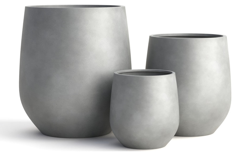 DTY Signature Mount Wilson 1-piece Fiberstone Tapered Planter, Gray, Medium