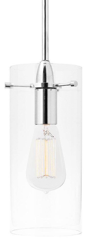 Effimero 1-Light Stem Hung Pendant Lamp, Polished Chrome