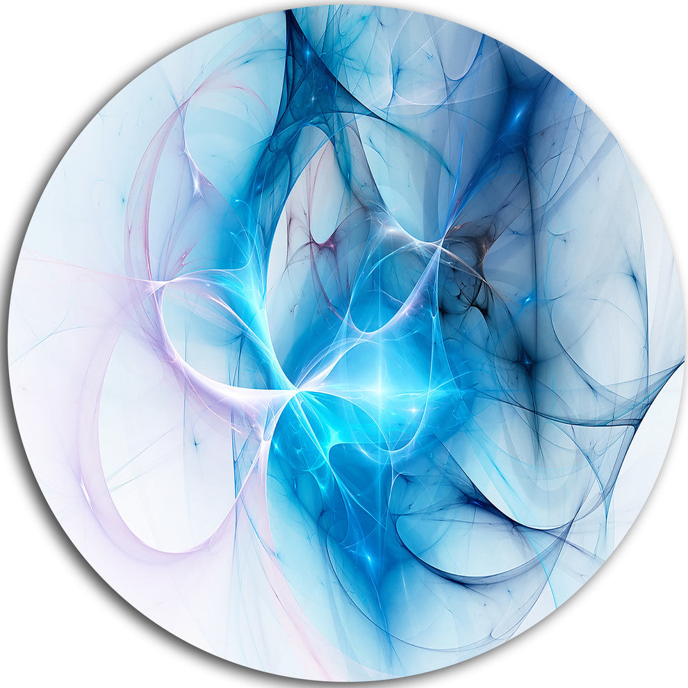 Blue Nebula Star, Abstract Digital Art Round Wall Art, 23"