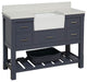 Charlotte 48" Bathroom Vanity, Marine Gray, Quartz