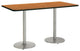 KFI Mode 42" x 72" Conference Table Oak Round Silver Base Bistro Height
