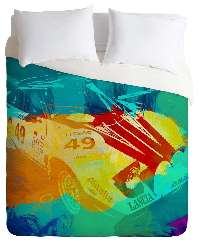 Deny Designs Naxart Lancia Stratos Watercolor 1 Duvet Cover - Lightweight