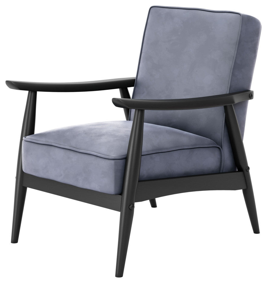 Armchair Accent Chair, Fabric, Wood, Gray, Black, Lounge Lobby Hospitality