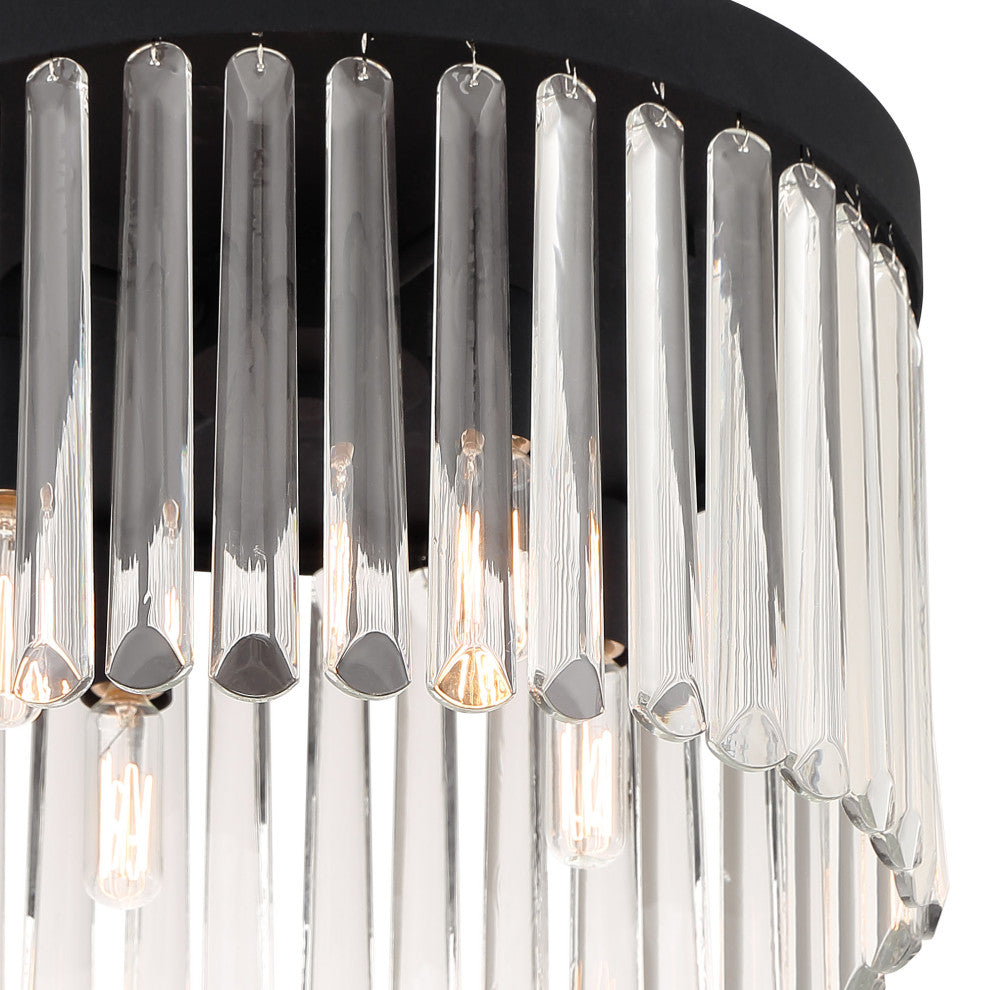 Crystorama Lighting Group EMO-5400 Emory 4 Light 15"W Flush Mount - Black