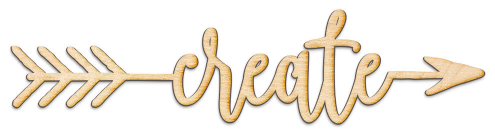 Create Right Arrow Wood Sign Home Decor Unfinished, 36"x9"