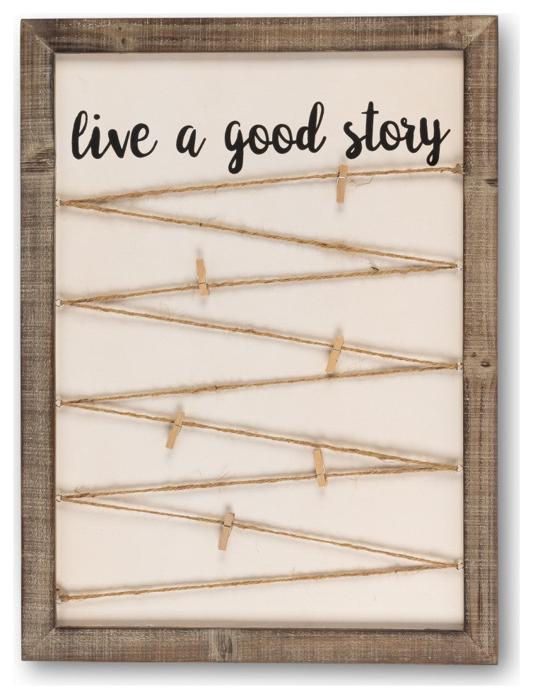 24.21" Wood Collage Memory Bard, 6 Clothespins