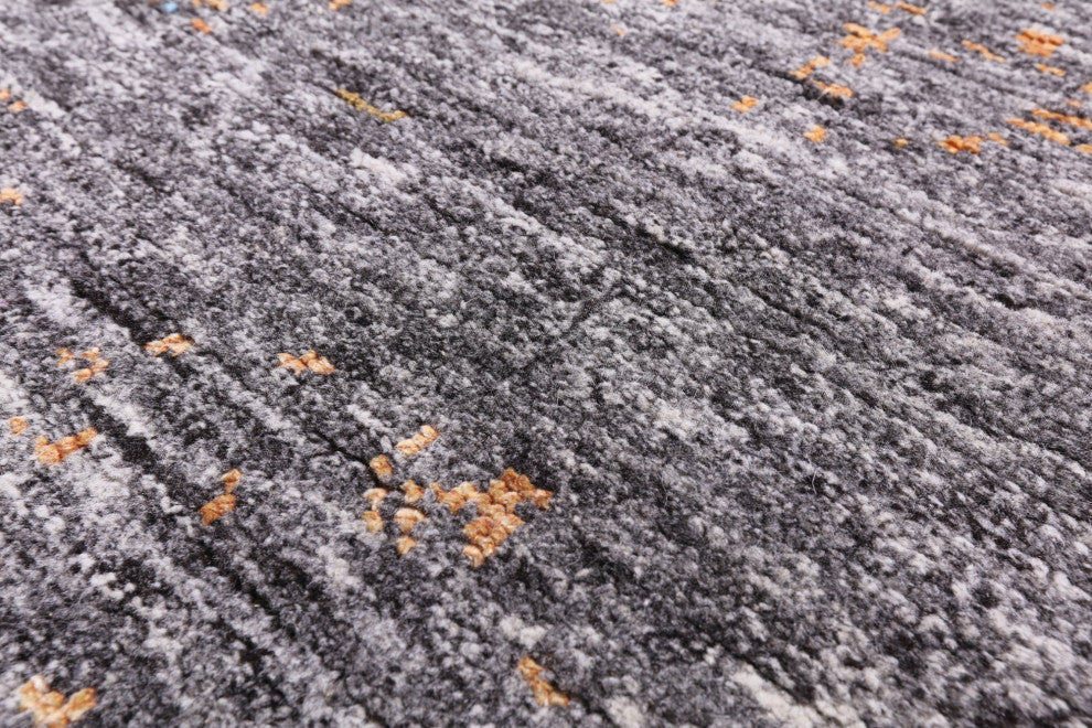 7' 11" X 10' 1" Modern Hand Knotted Wool and Silk Rug Q7062