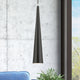 Andes 1 Light Shiny Black With Polished Chrome Accents Single Tall Pendant