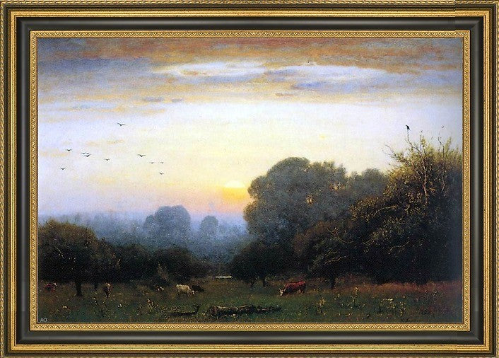 Morning George Inness George Inness Morning Framed Premium Canvas Print, 16