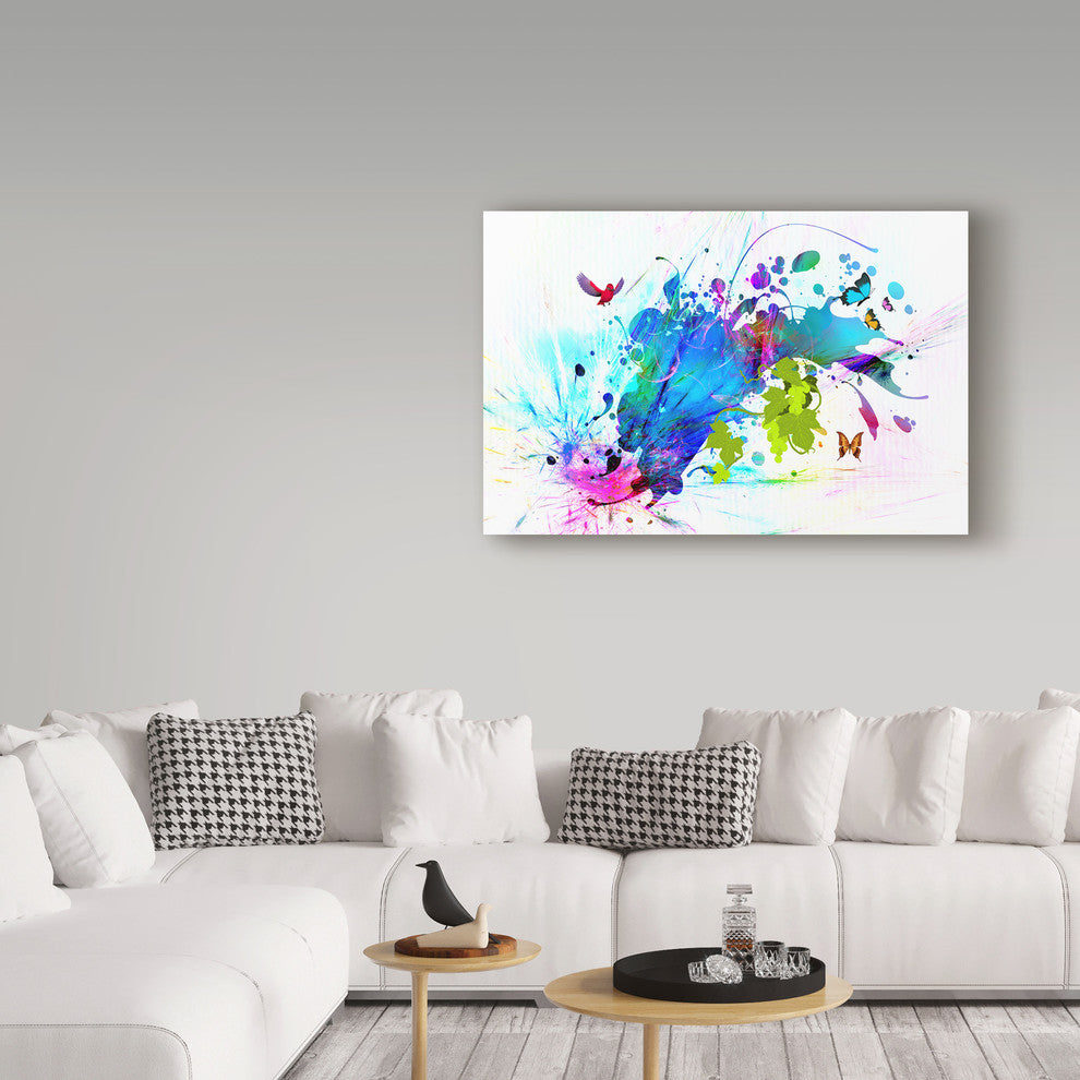 "Explosion-Blue" by Ata Alishahi, Canvas Art, 12"x19"