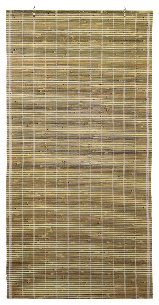 Burnt Bamboo Cordless Window Shade, Natural, 24" W