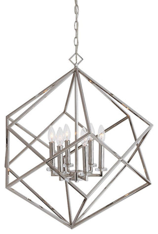 Uttermost Euclid 6 Light Nickel Cube Pendant