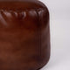 Poufs-Solid Goat Leather Pouf, Handmade (Recycled Cotton Fill), (Round]14x14x14