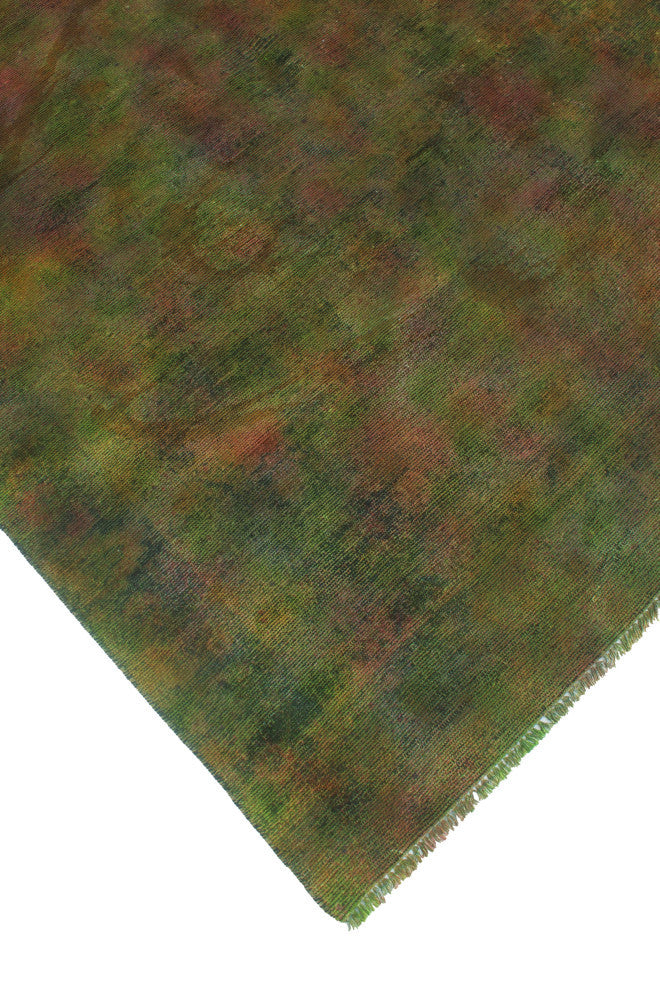 Vintage Distressed Saeedeh Green/Purple Rug, 4'7x6'3