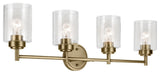 30" 4-Light Vanity Light With Clear Seeded Glass