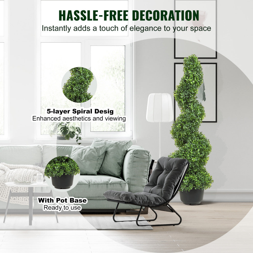 VEVOR 3' Artificial Topiary Tree Faux Plant w/ Replaceable Leaves Home Decor