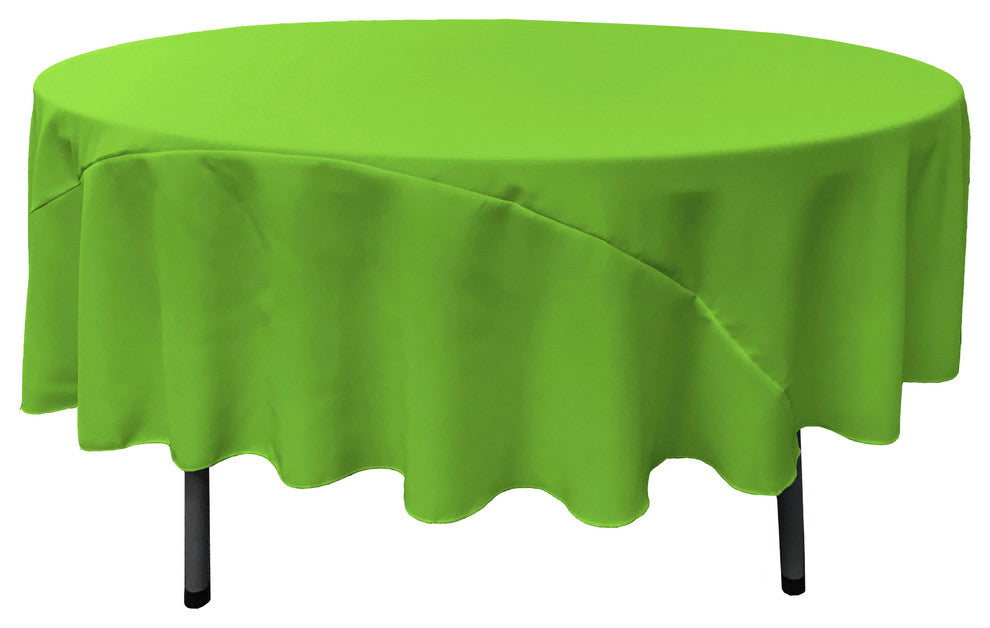 LA Linen Round Polyester Poplin, Lime, 90" Round