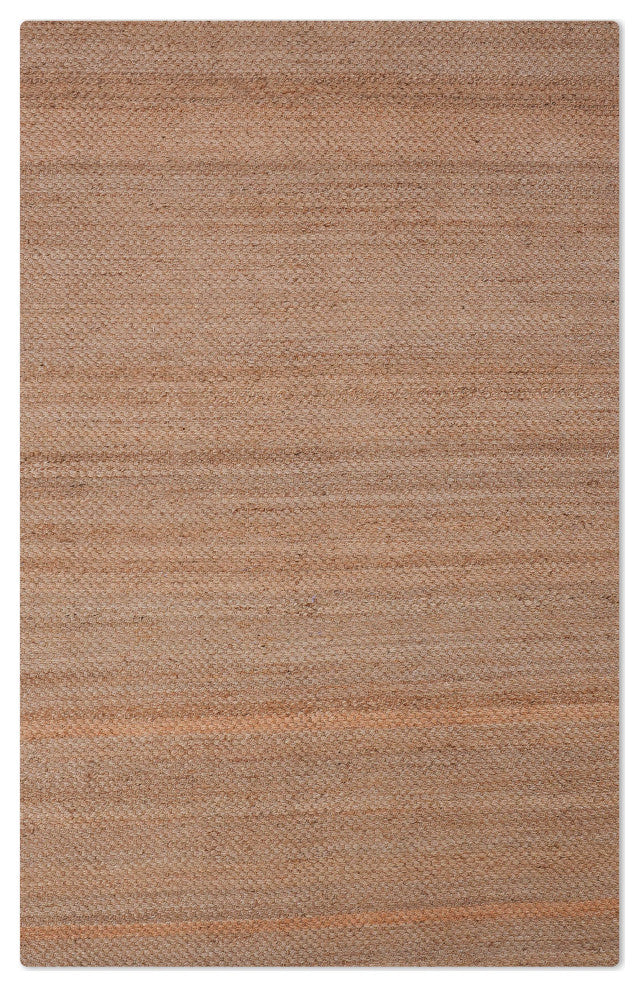 Hand Woven Jute Eco-friendly Area Rug Solid Camel, [Rectangle] 5'x8'