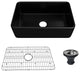 Fireclay 36inch Single Bowl Farmhouse Apron Kitchen Sink with Bottom Grid, 30