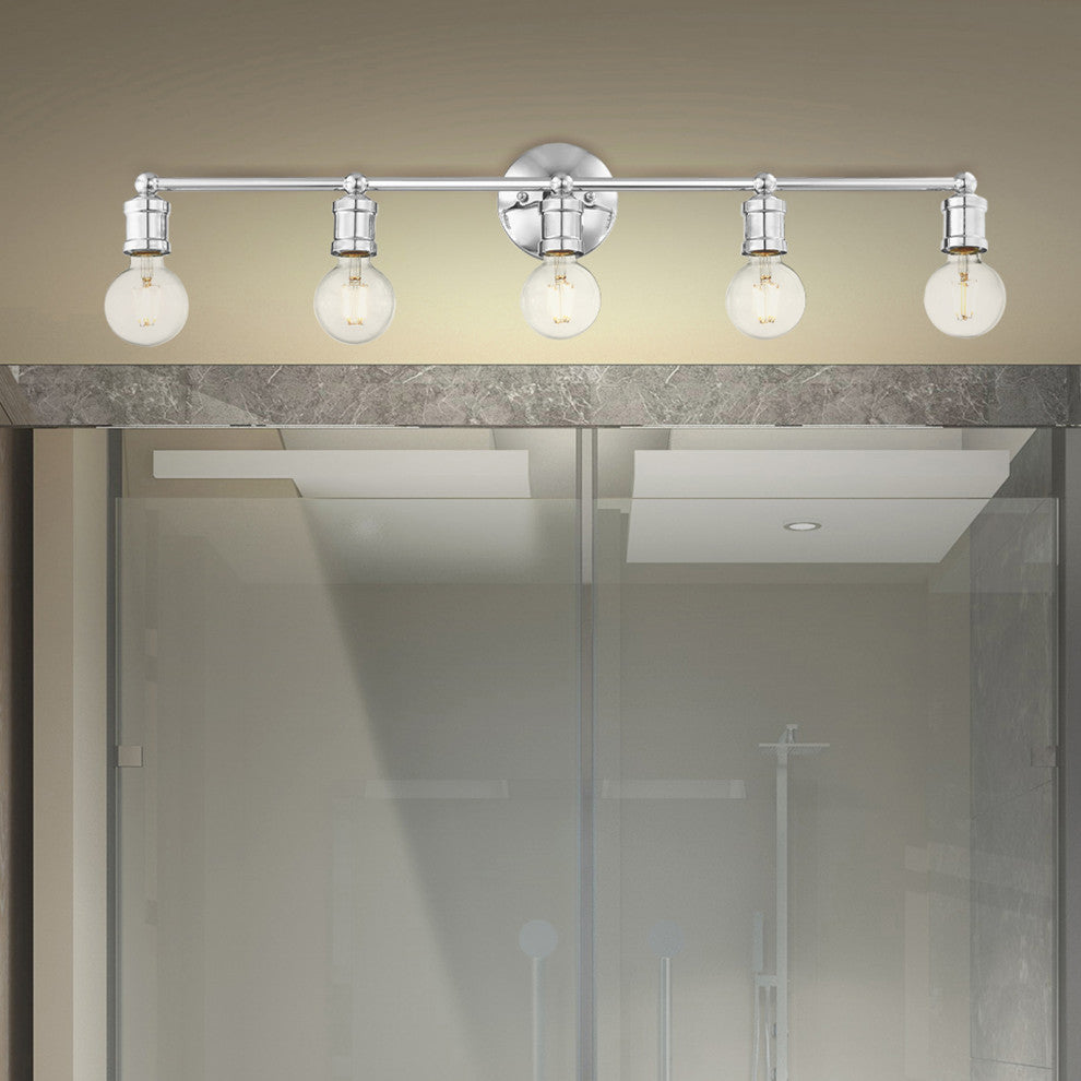 Livex Lighting Lansdale 5 Light Polished Chrome ADA Large Vanity Sconce