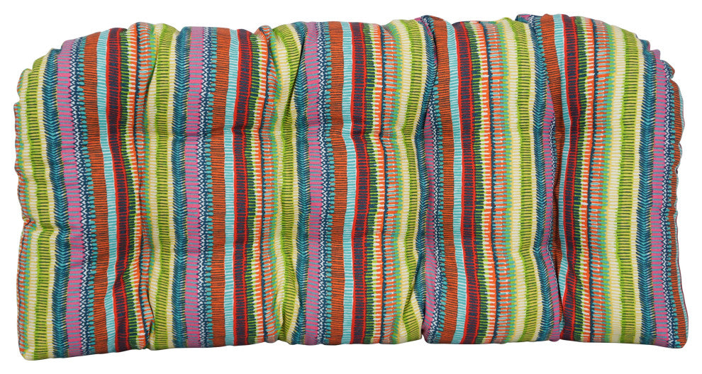 42"X19" U-Shaped Patterned Tufted Settee/Bench Cushion, Baranquilla Sky