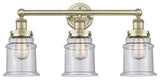 Canton 3-Light 24" Bath Vanity Light, Antique Brass Finish, Seedy Shade