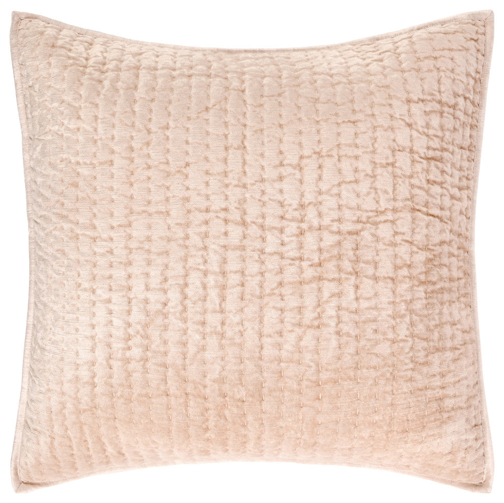 Dimitry 100% Rayon Velvet Shams, Nude, Euro