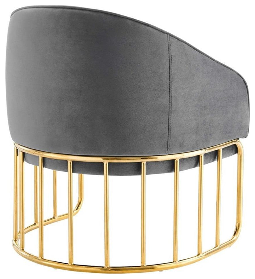 Legacy Performance Velvet Armchair, Gray