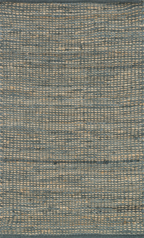 Natural Leather & Jute, Edge Area Rug, Grey, 2'3"x3'9"