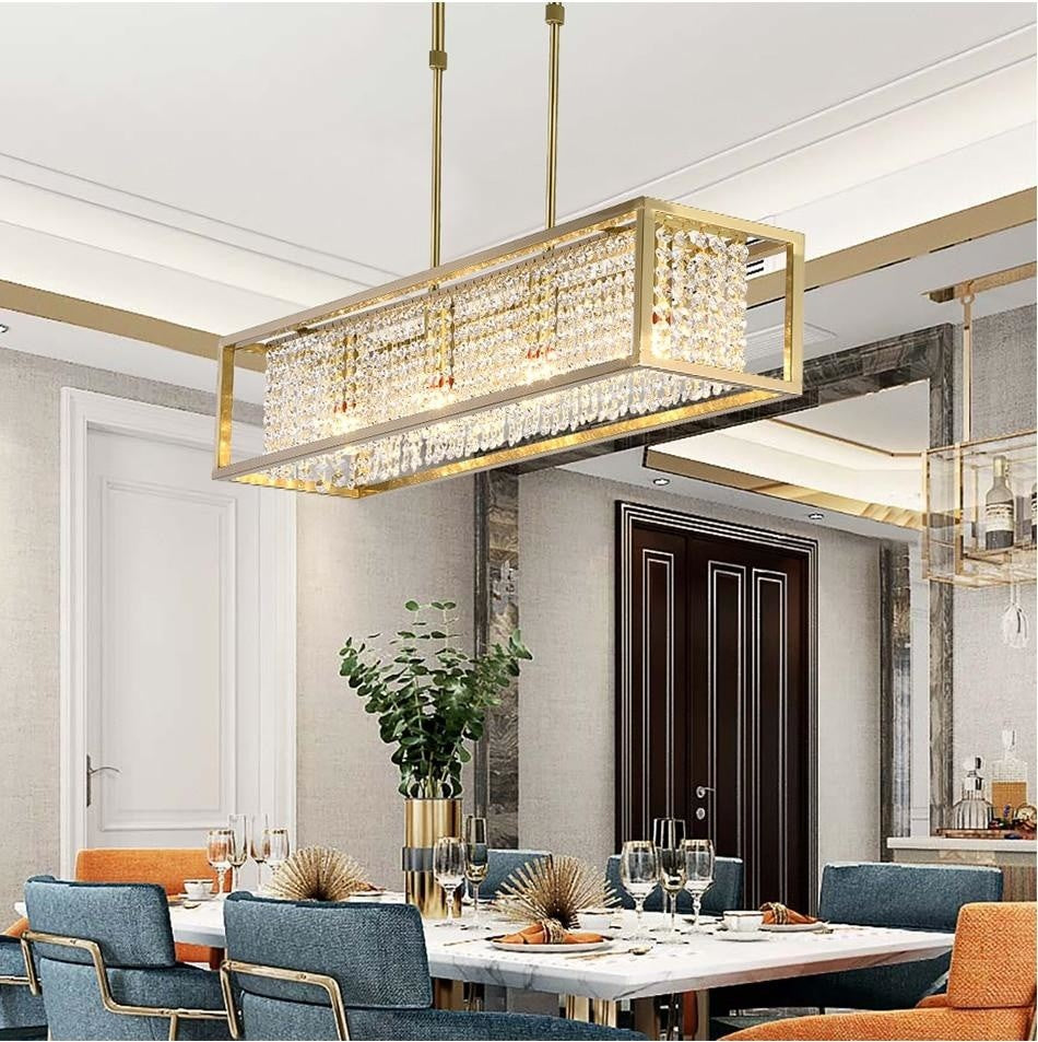 37" Modern LED Rectangle Kitchen Chandelier By Morsale