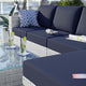 Lounge Sectional Sofa Chair Set, Rattan, Wicker, Gray Blue Navy, Outdoor