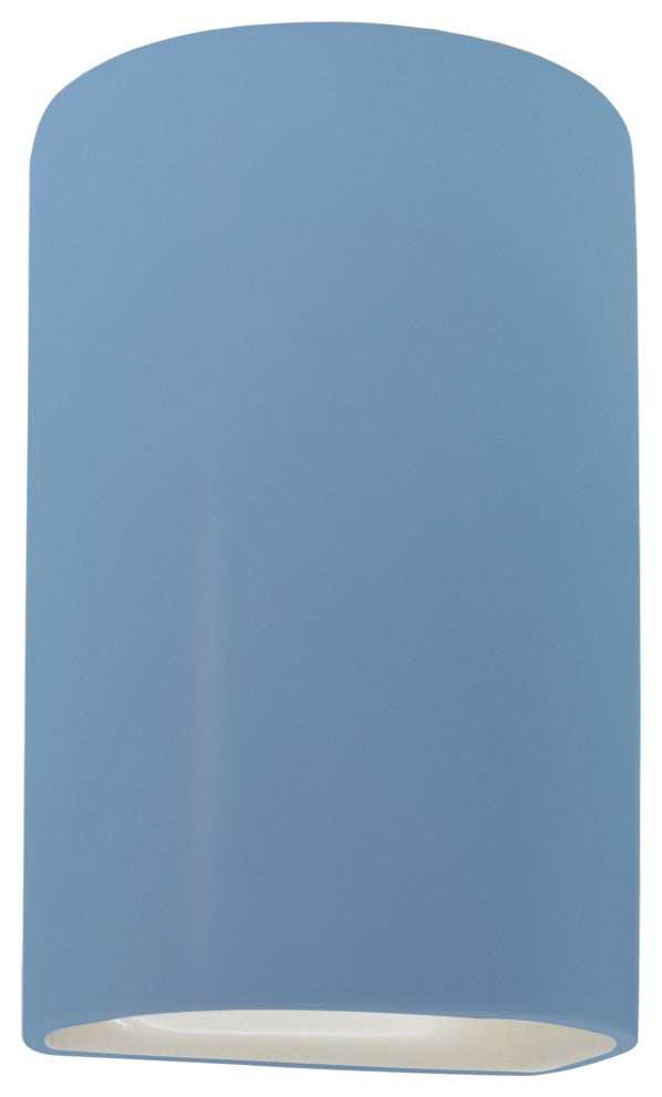 Ambiance Small Cylinder Wall Sconce, Open Top/Bottom, Sky Blue, Standard