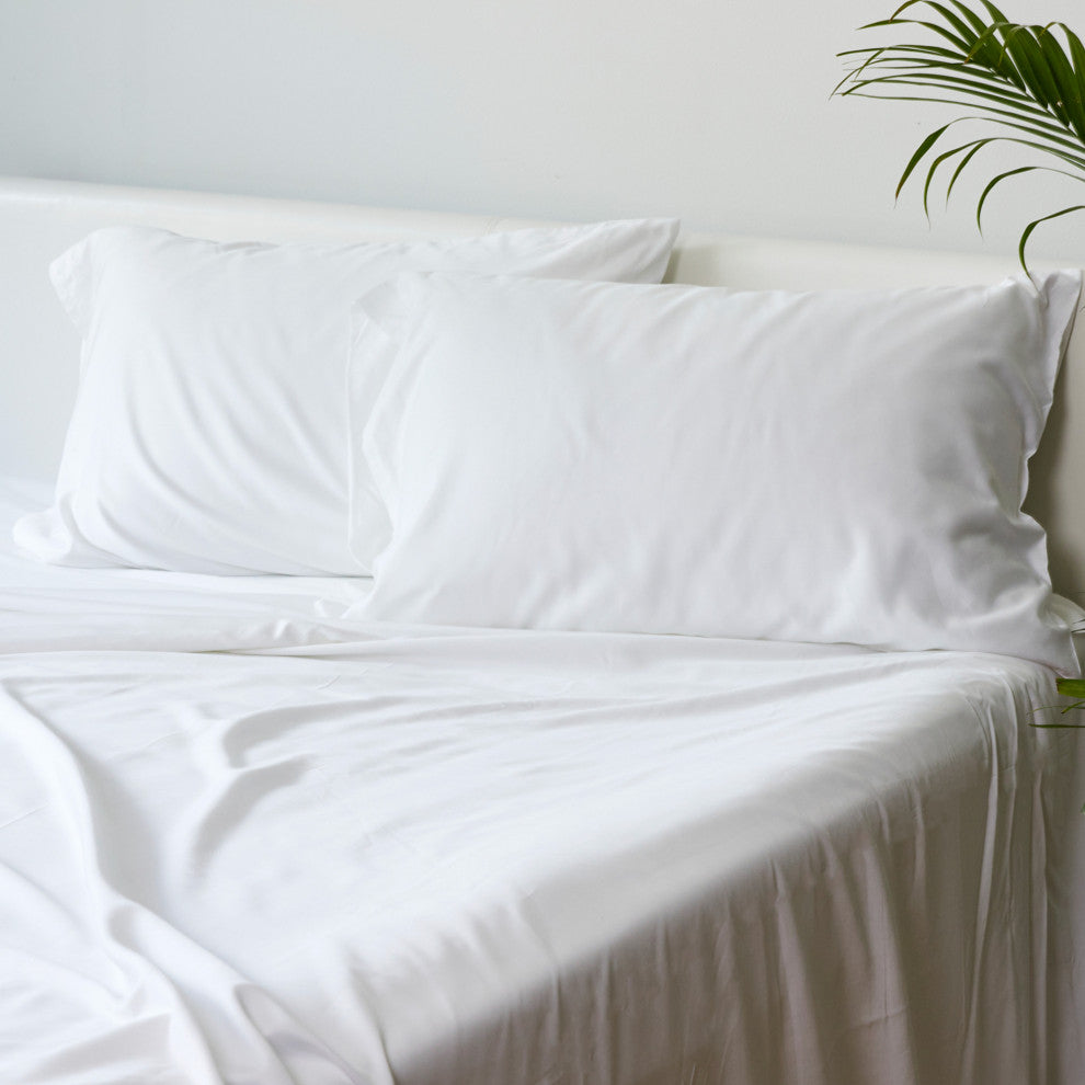 BedVoyage 100% Viscose from Bamboo Sheet Set, White, Full