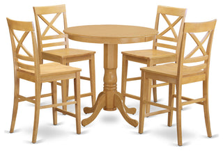 5 Pc Counter Height Set - Dining Table And 4 Bar Stools