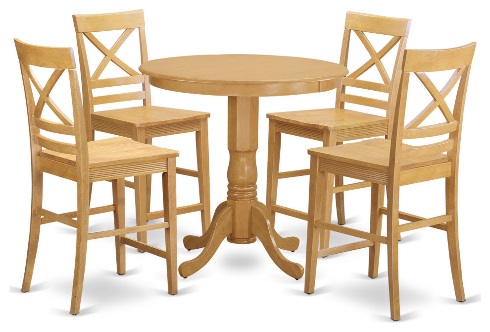 5 Pc Counter Height Set - Dining Table And 4 Bar Stools