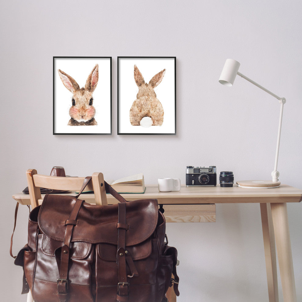 Cute Bunny with Cotton Tail Back Blushing Rabbit,11 x 14